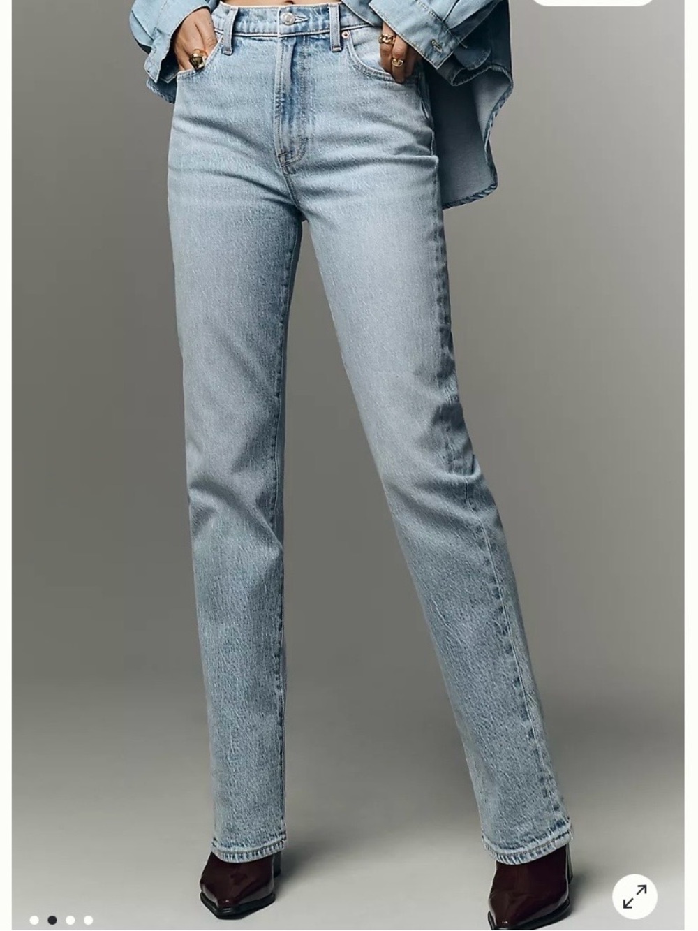 pistola Bri High-Rise Straight Leg Jeans in Light Blue